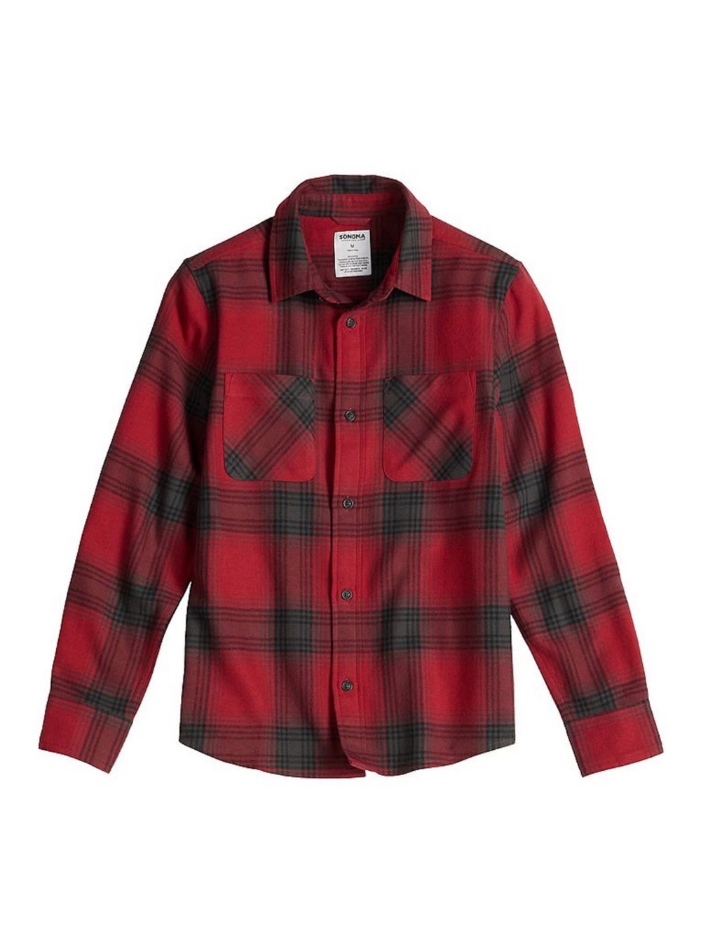 Sonoma Goods For Life Boys Long Sleeve Super-soft Flannel Shirt  - Small